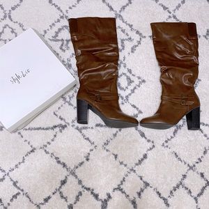 Style & Co. Womens Leather Mid-Calf Boots